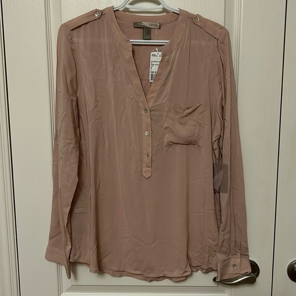 Long sleeve nude blouse - Picture 1 of 6